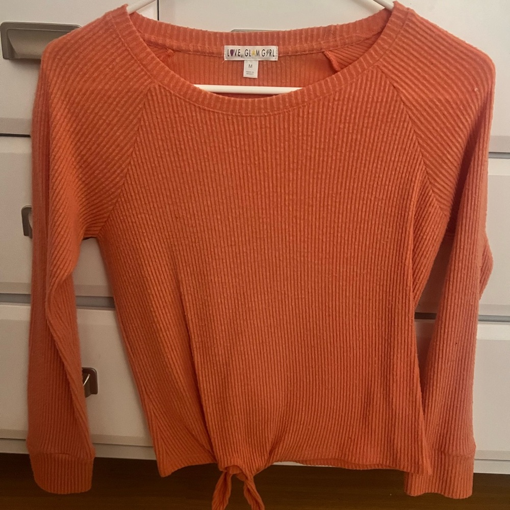 Vigoss Girl Orange Ribbed Sweater